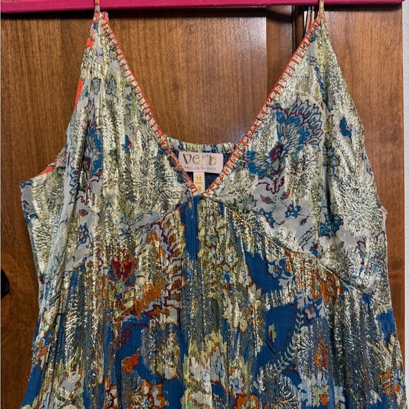 Anthropologie gold thread maxi dress - Picture 2 of 5